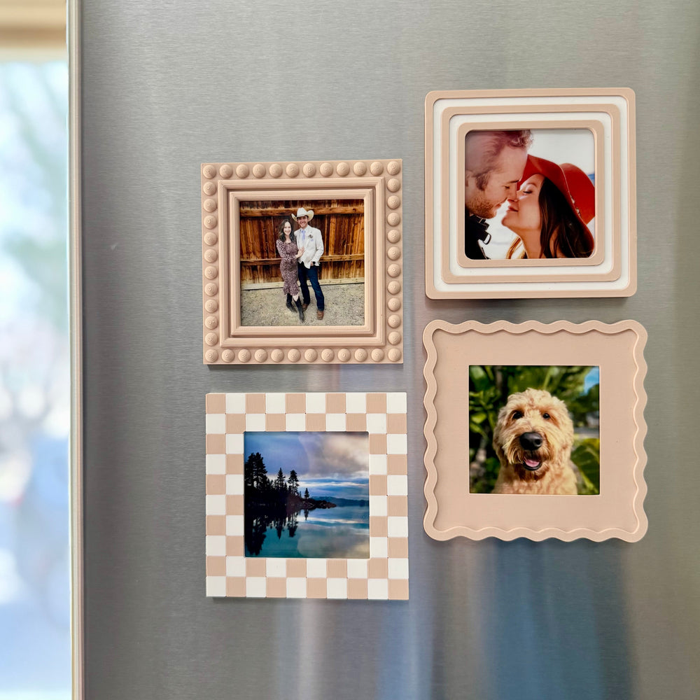 Magnetic frames for instax mini on a refrigerator, MODMAG set of 4 Frame set. 